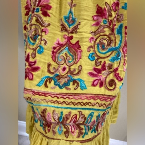 UMGEE Yellow Gold Short-Sleeve Dress Size Medium - Picture 6 of 11